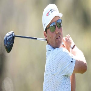 Ben Griffin of the United States plays his shot from the ninth tee during the second round of THE PLAYERS Championship 2026