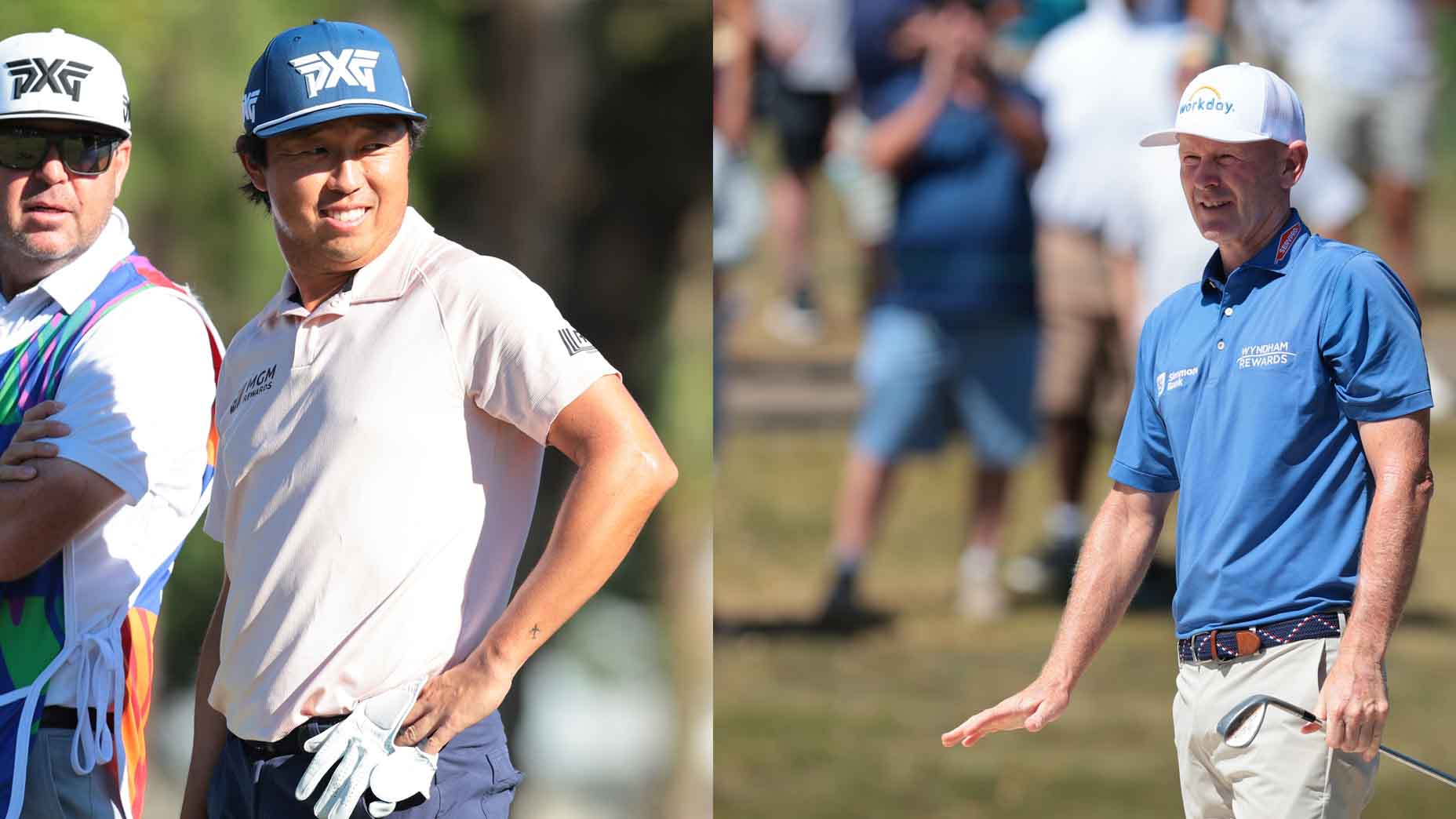 Brandt Snedeker (right) and David Lipsky (left) look on at the Valspar Championship