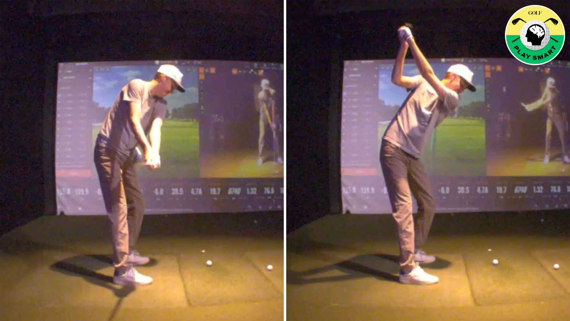 golf.com editor zephyr melton swings in a simulator