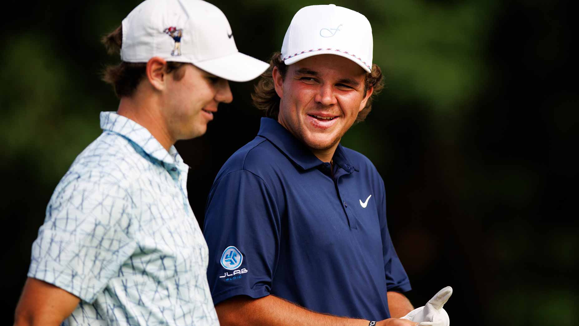John Daly II and Filip Jakubcik talk during the 2026 Puerto Rico Open.