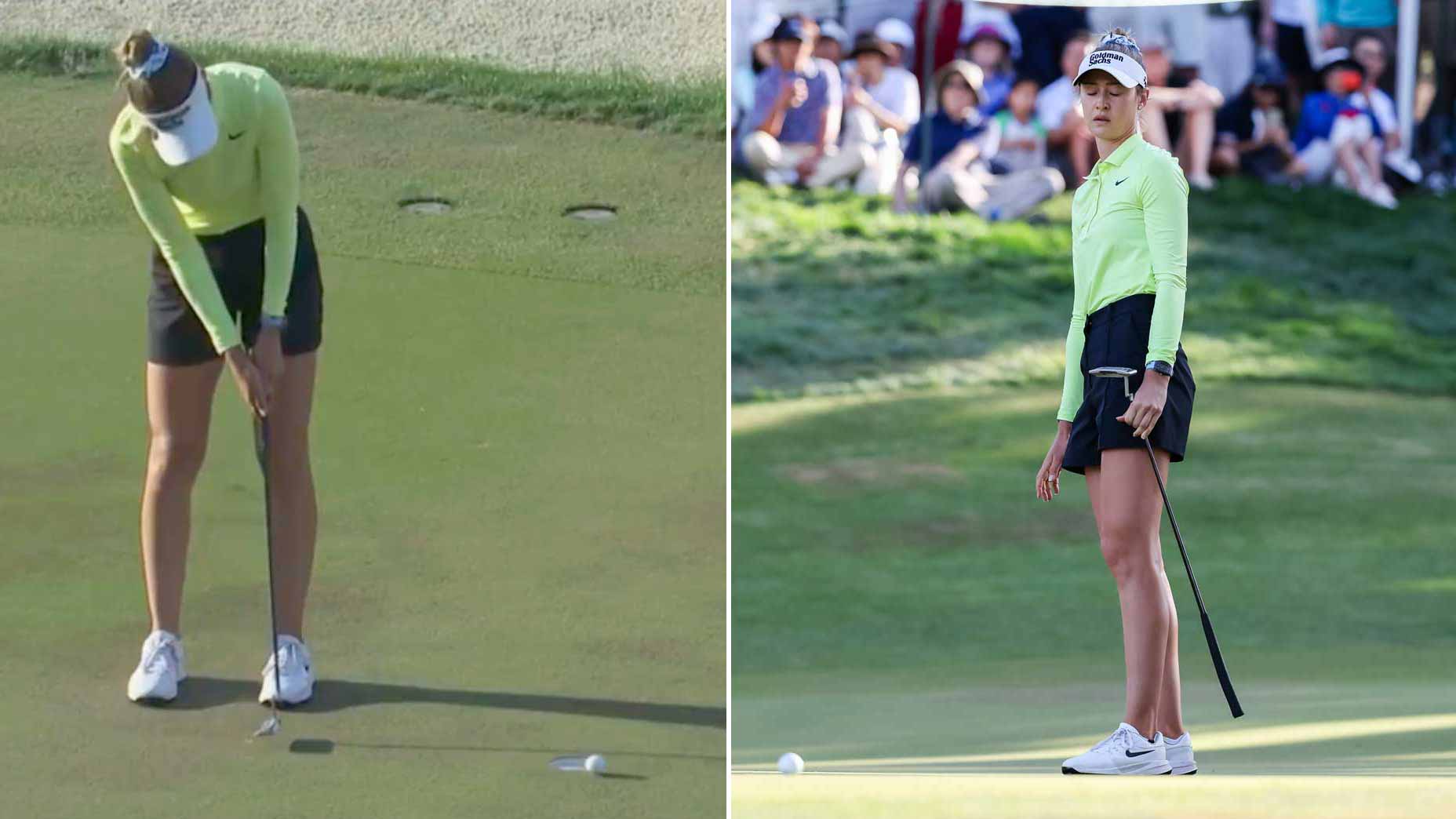 Nelly Korda misses two short putts at the LPGA's 2026 Fortinet Founders Cup.