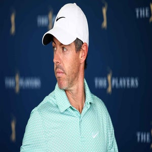 Rory McIlroy addresses the media at TPC Sawgrass