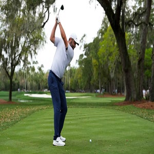 scottie scheffler swings during the first round of the 2026 players championship