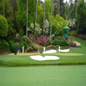 The 12th hole at Augusta National during the 2026 Masters.
