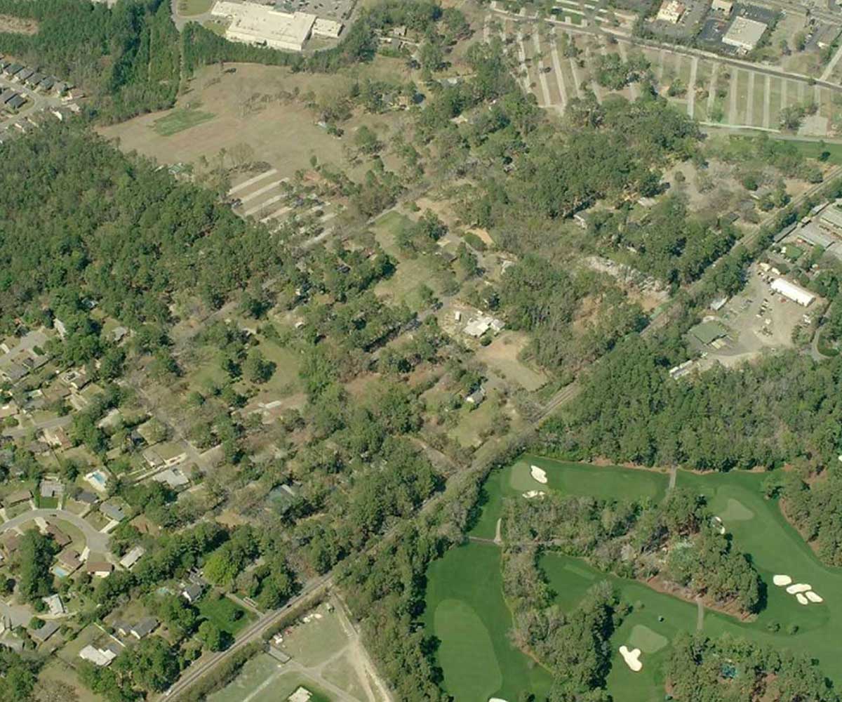 Aerial view of land west of Augusta National, circa 2008.
