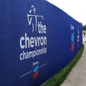 2026 Chevron Championship sign pictured ahead of Friday's second round.