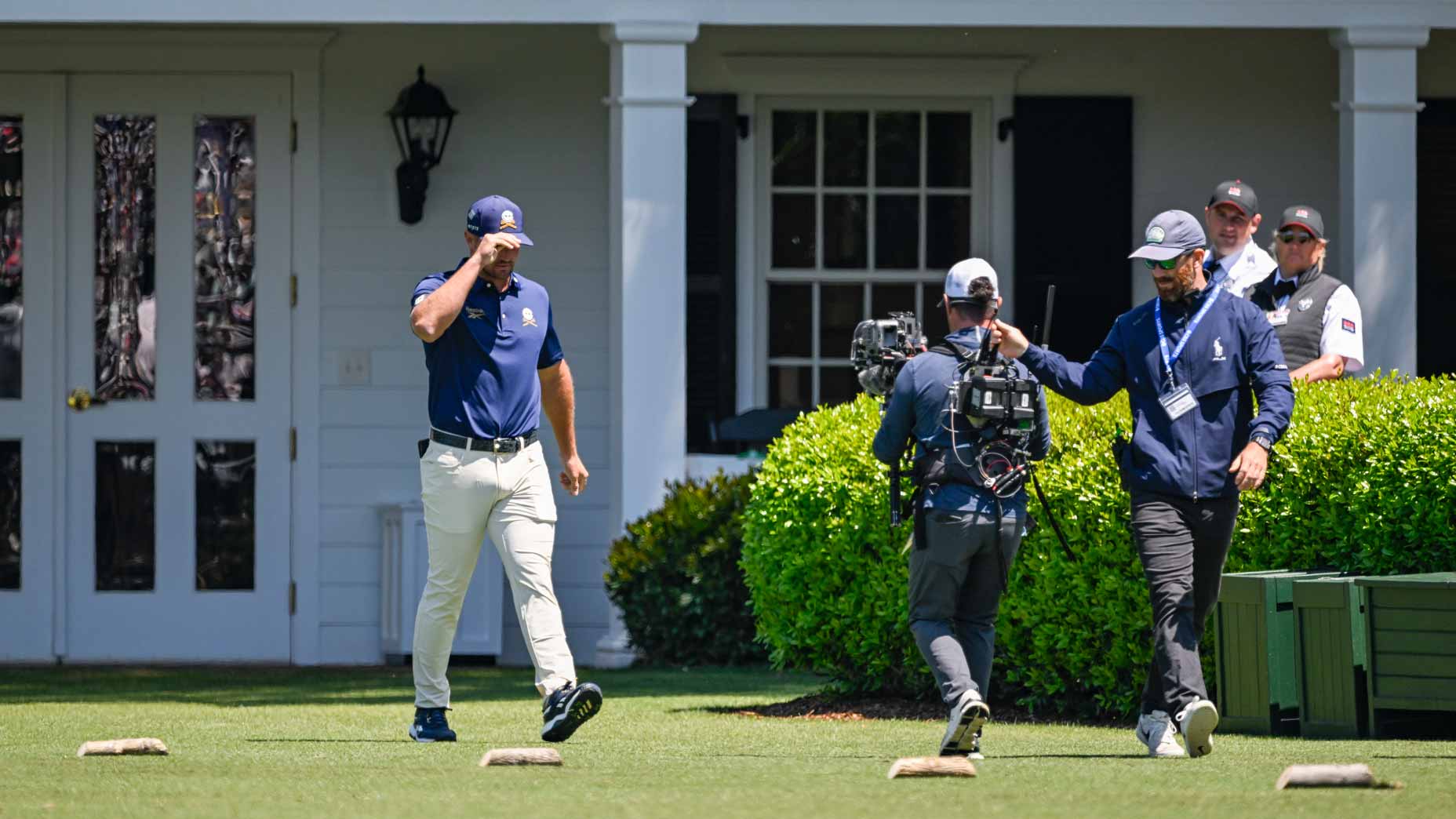 Bryson DeChambeau walks at 2026 Masters.