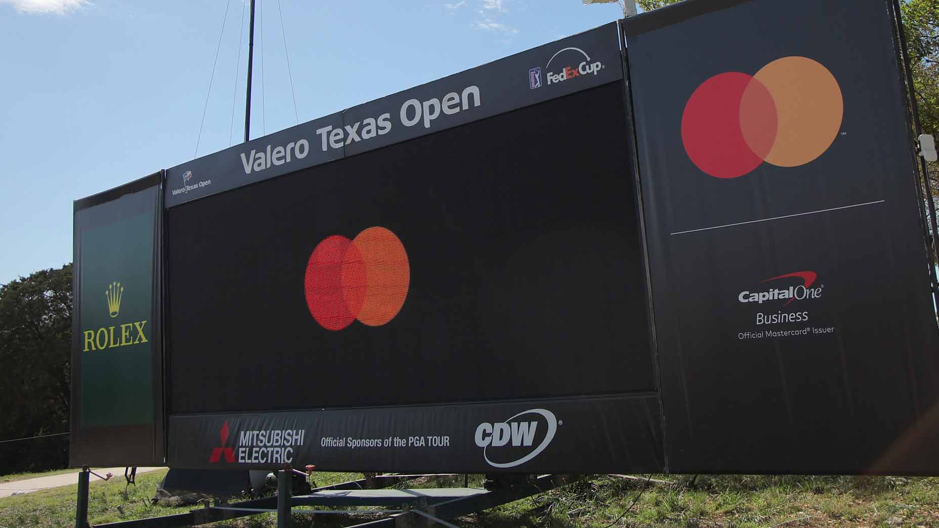 Valero Texas Open leaderboard pictured at TPC San Antonio.