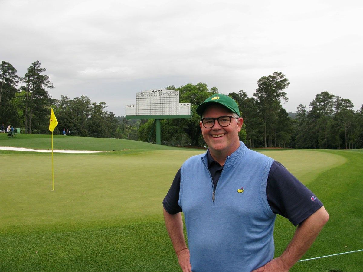 Cate Remphrey's father at the 2023 Masters.