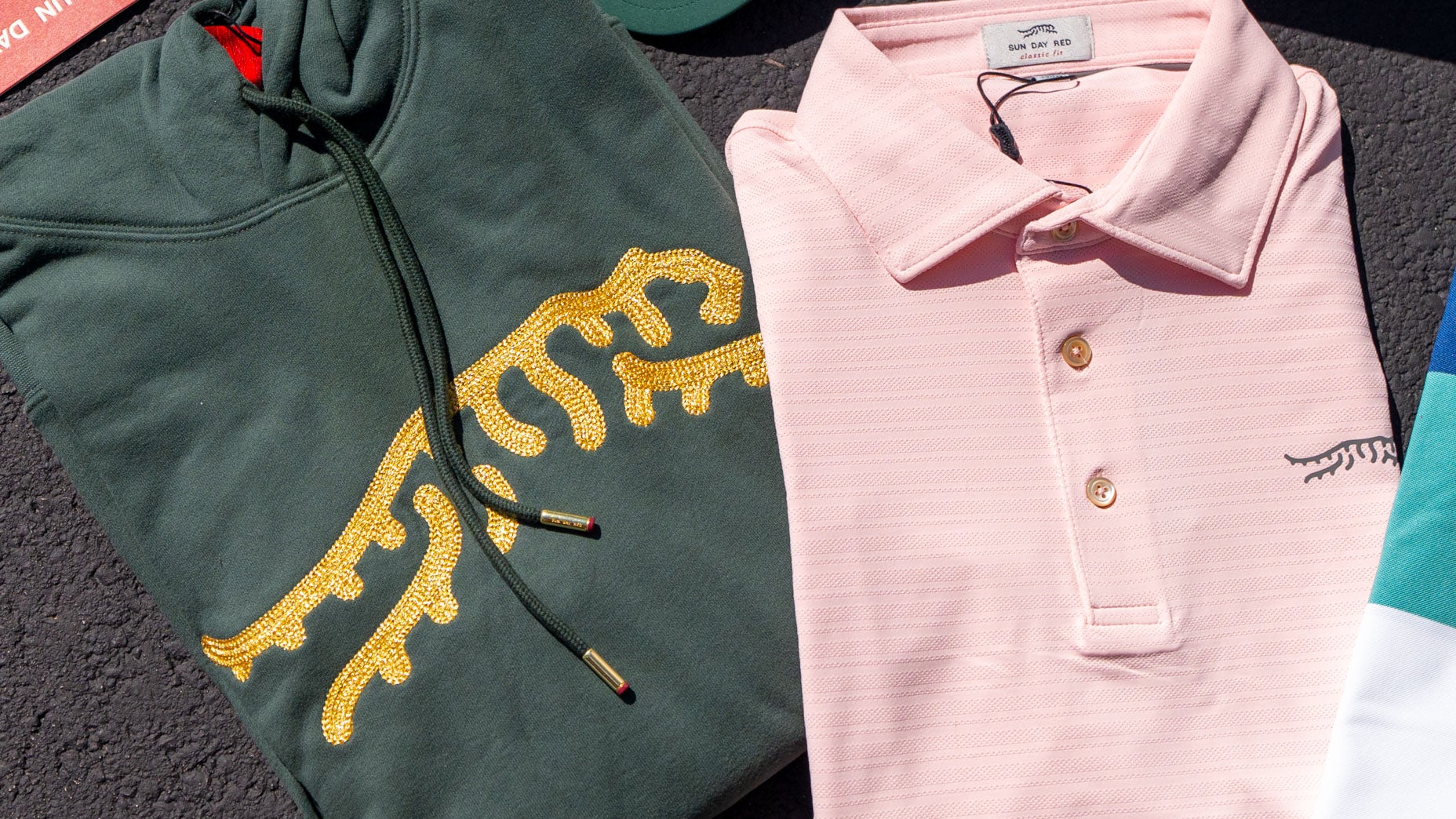 Sun Day Red Icon Chain Stitch Hoodie with the Crosswind Polo in Rose