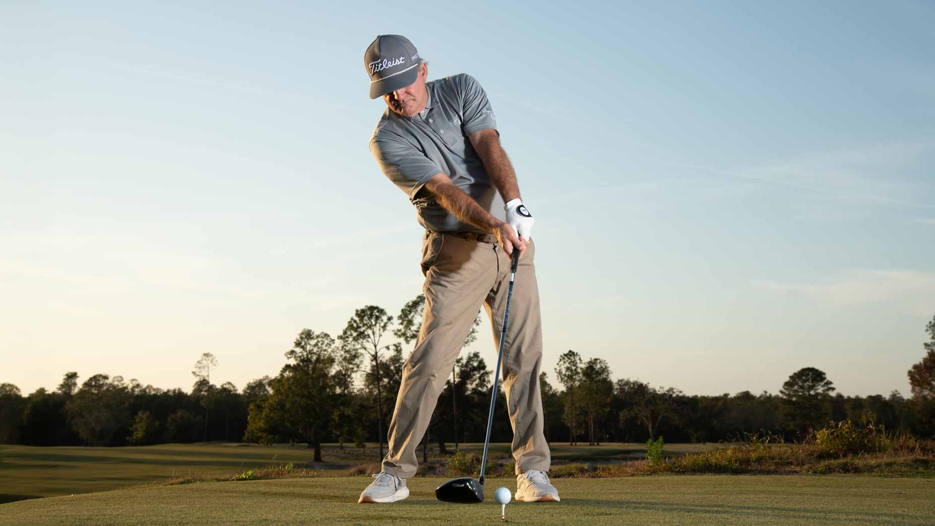 Mike Perpich, a GOLF Top 100 Teacher, hits a drive