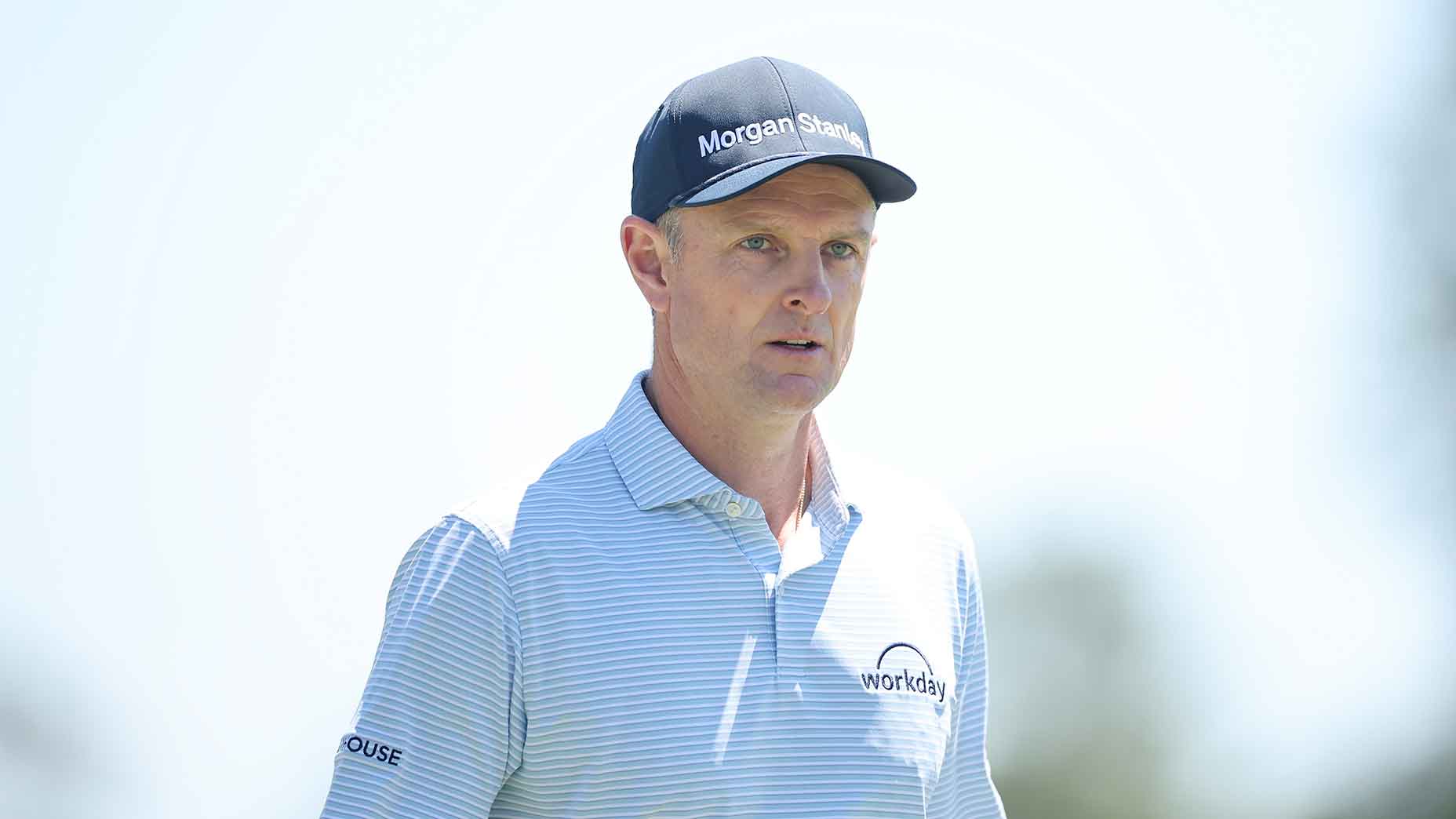 Justin Rose looks on during first round of 2026 Masters.