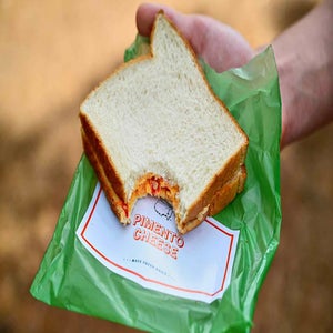Closeup view of a once bitten pimento cheese sandwich during Thursday play at Augusta National. Augusta, GA 4/11/2019 CREDIT: Kohjiro Kinno (Photo by Kohjiro Kinno /Sports Illustrated via Getty Images) (Set Number: X162592 TK1 )