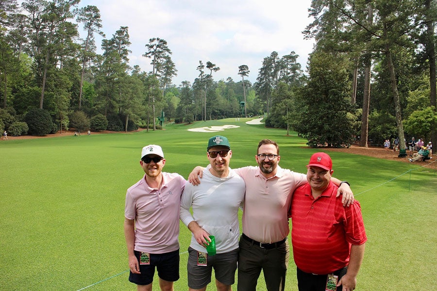 Shaun Bisson and his friends at the Masters.