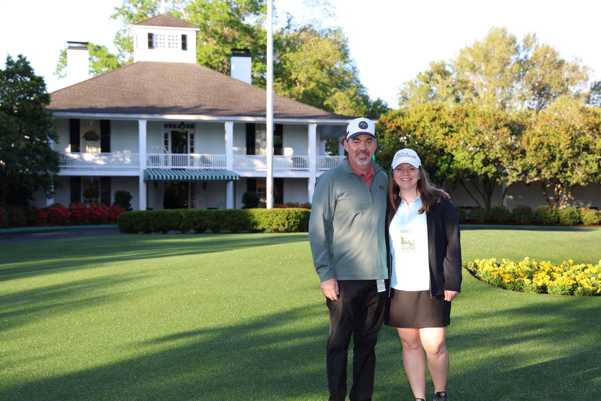 Taylor Vaughn and her dad at the Masters.