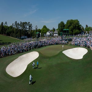The 18th green at Augusta National