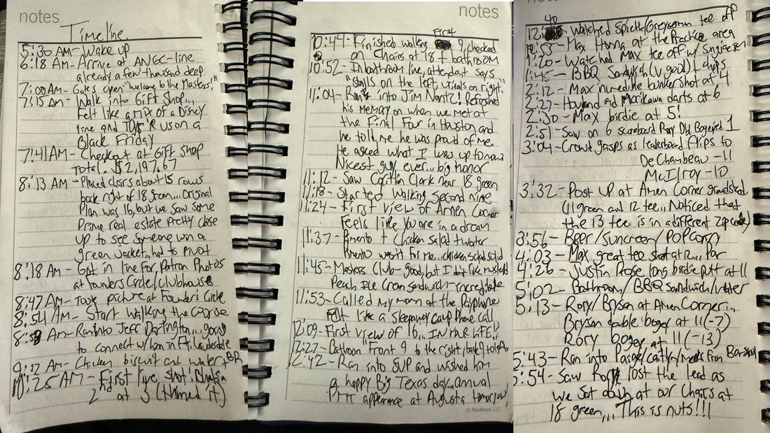 Part of Jake Marsh's Masters notebook.