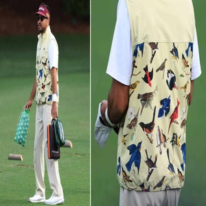 Jason Day's Masters outfit seen on Monday at Augusta National before the 2026 event.