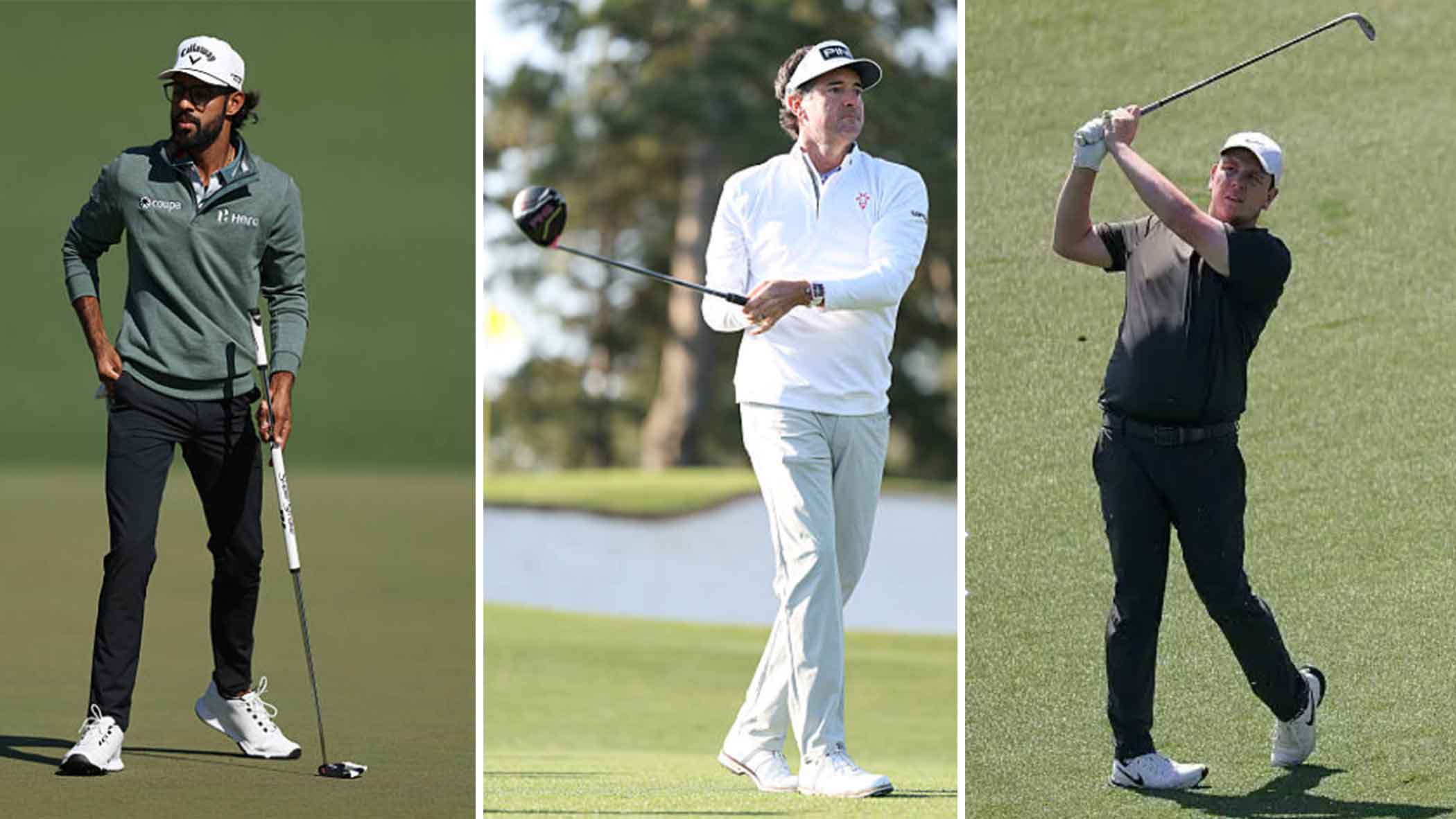 Three left-handed golfers at the Masters&mdash;featured in a separate vertical section.