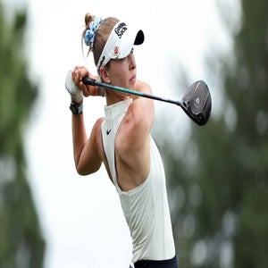 Nelly Korda tees off at the Chevron Championship