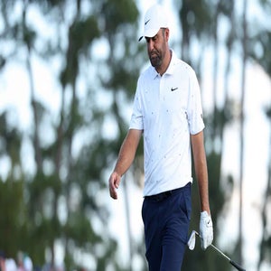 Scottie Scheffler walks during the 2026 Masters