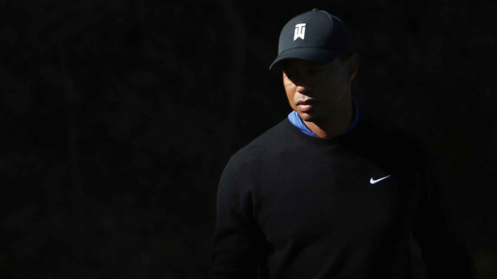 Tiger Woods looks on during the Pro-Am Tournament for The Match: Tiger vs Phil at Shadow Creek Golf Course on November 24, 2018