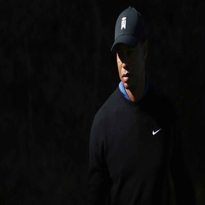 Tiger Woods looks on during the Pro-Am Tournament for The Match: Tiger vs Phil at Shadow Creek Golf Course on November 24, 2018
