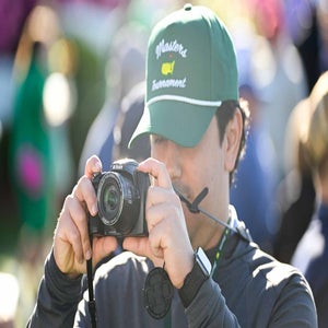 Masters Patron seen with a camera at Augusta National: Watch 2026 Masters for free Saturday and Sunday.
