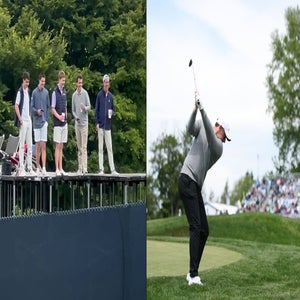 No. 13 at Aronimink features some backyard viewing &mdash; and some creative short-game shots, like this one from Rory McIlroy.