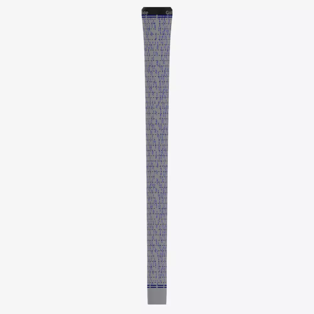 A gray and blue patterned single sock with a dark blue band at the top and a solid gray toe and heel, featuring a white back—a great choice if you're looking for the best deals under $50.