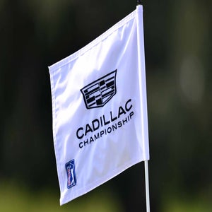 2026 Cadillac Championship Sunday tee times: Tournament flag pictured at Trump Doral.