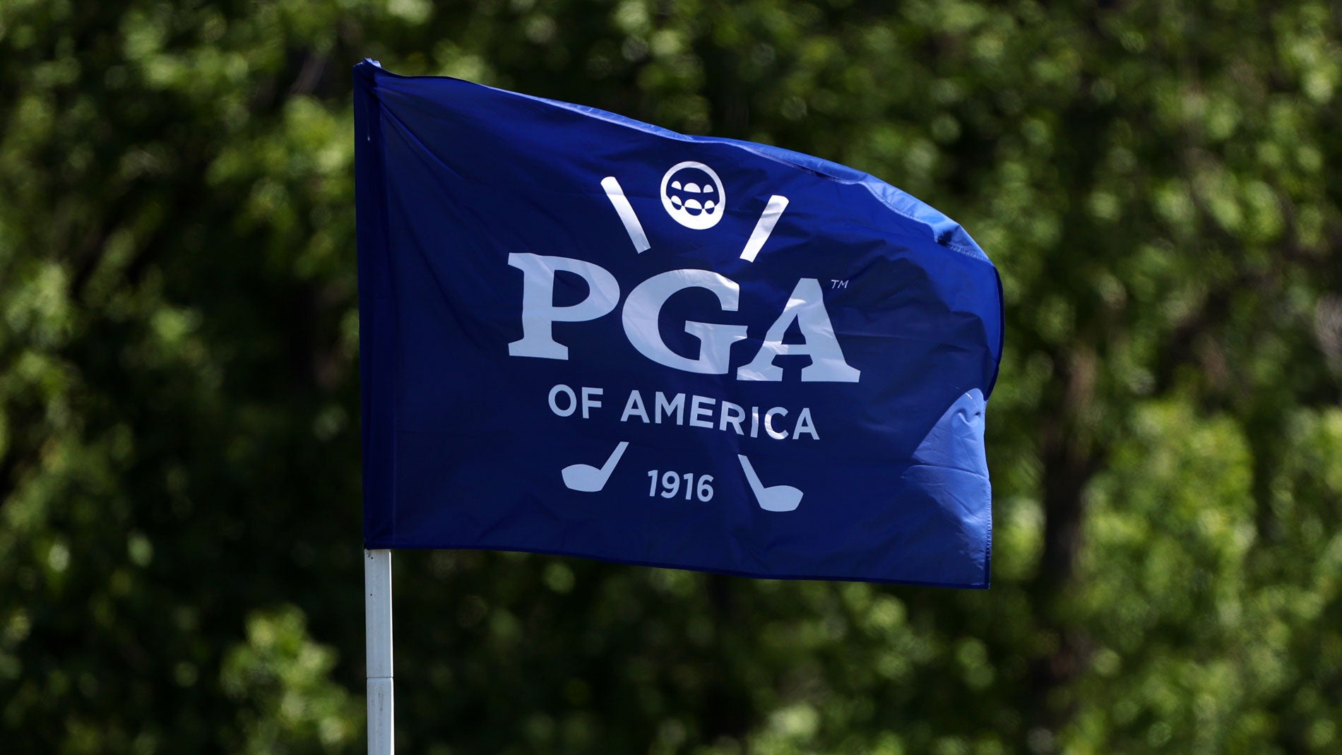 A PGA of America flag at Aronimink.