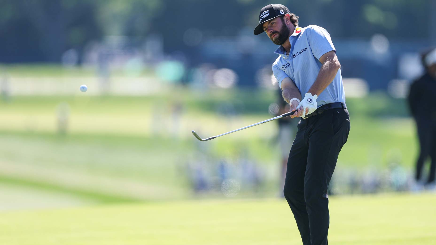 Cameron Young hits his shot on the sixth hole during the PGA Championship Practice Round at Aronimink Golf Club on Tuesday, May 12, 2026 in Newtown Square, Pennsylvania. (Photo by Maddie Meyer/PGA of America via Getty Images)