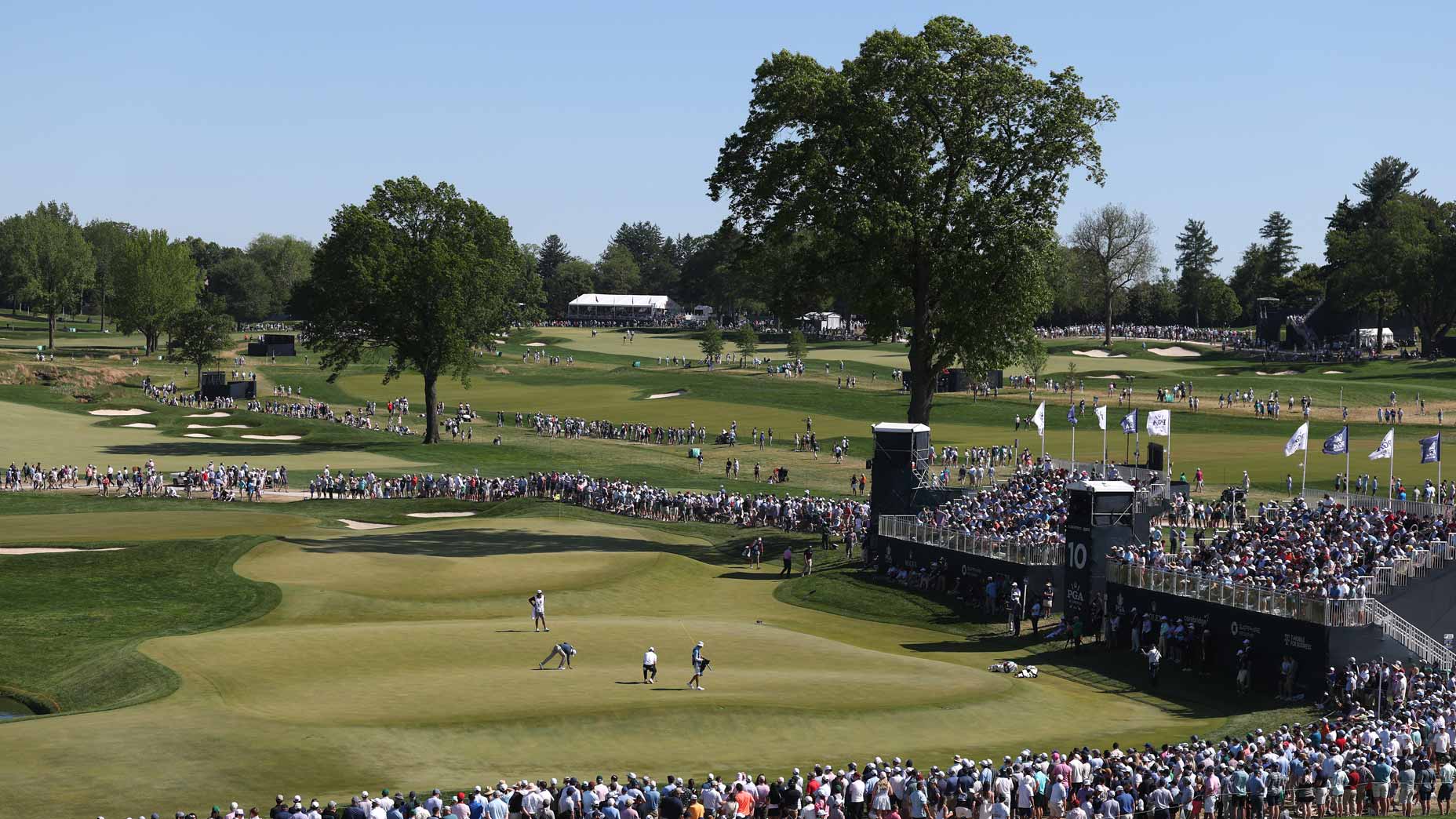 A view of Aronimink's 10th hole during the 2026 PGA Championship
