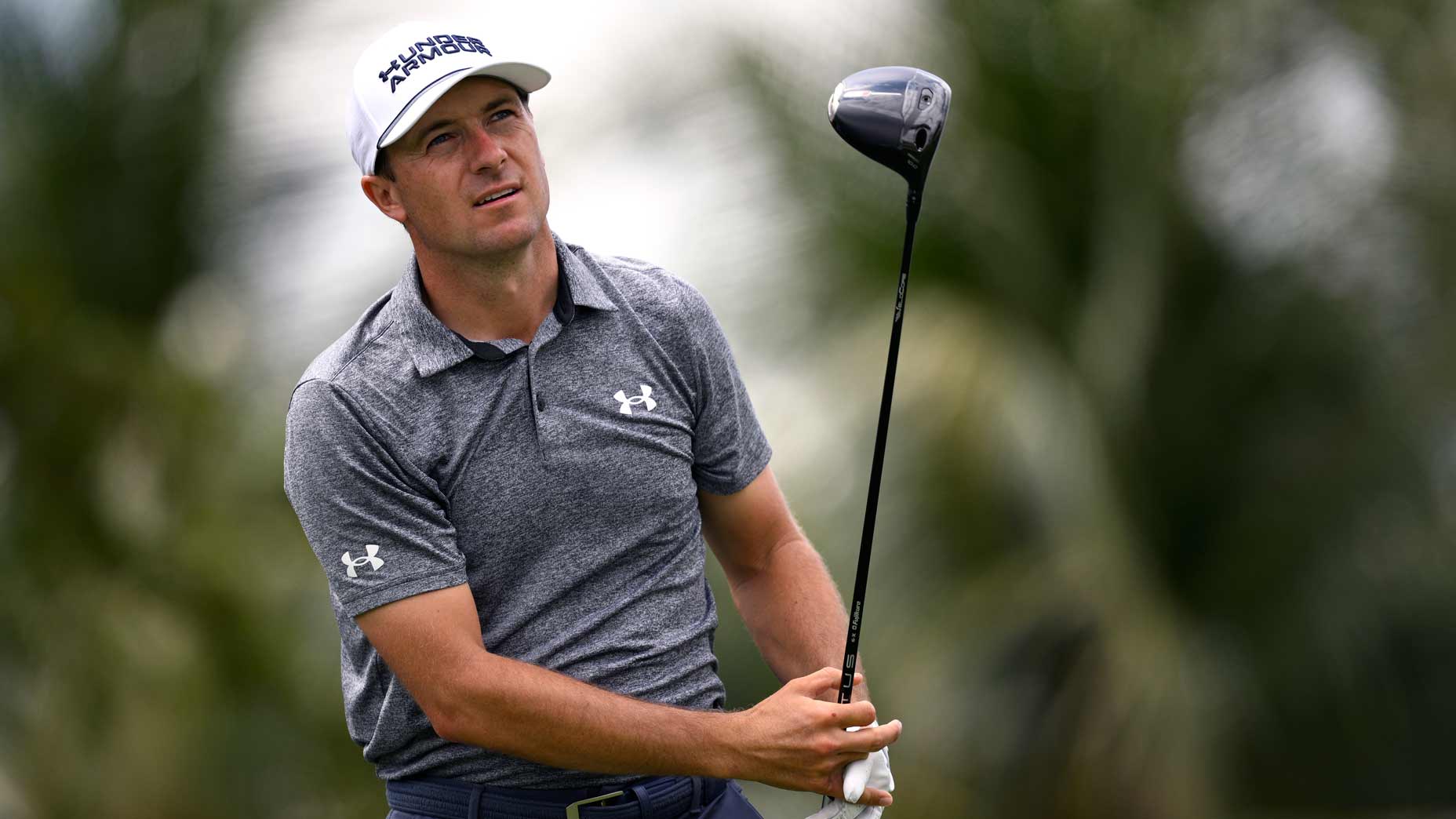 Jordan Spieth of the United States plays his shot from the second tee prior to the Cadillac Championship 2026 at Trump National Doral Miami on April 29, 2026 in Doral, Florida. (Photo by Orlando Ramirez/Getty Images)