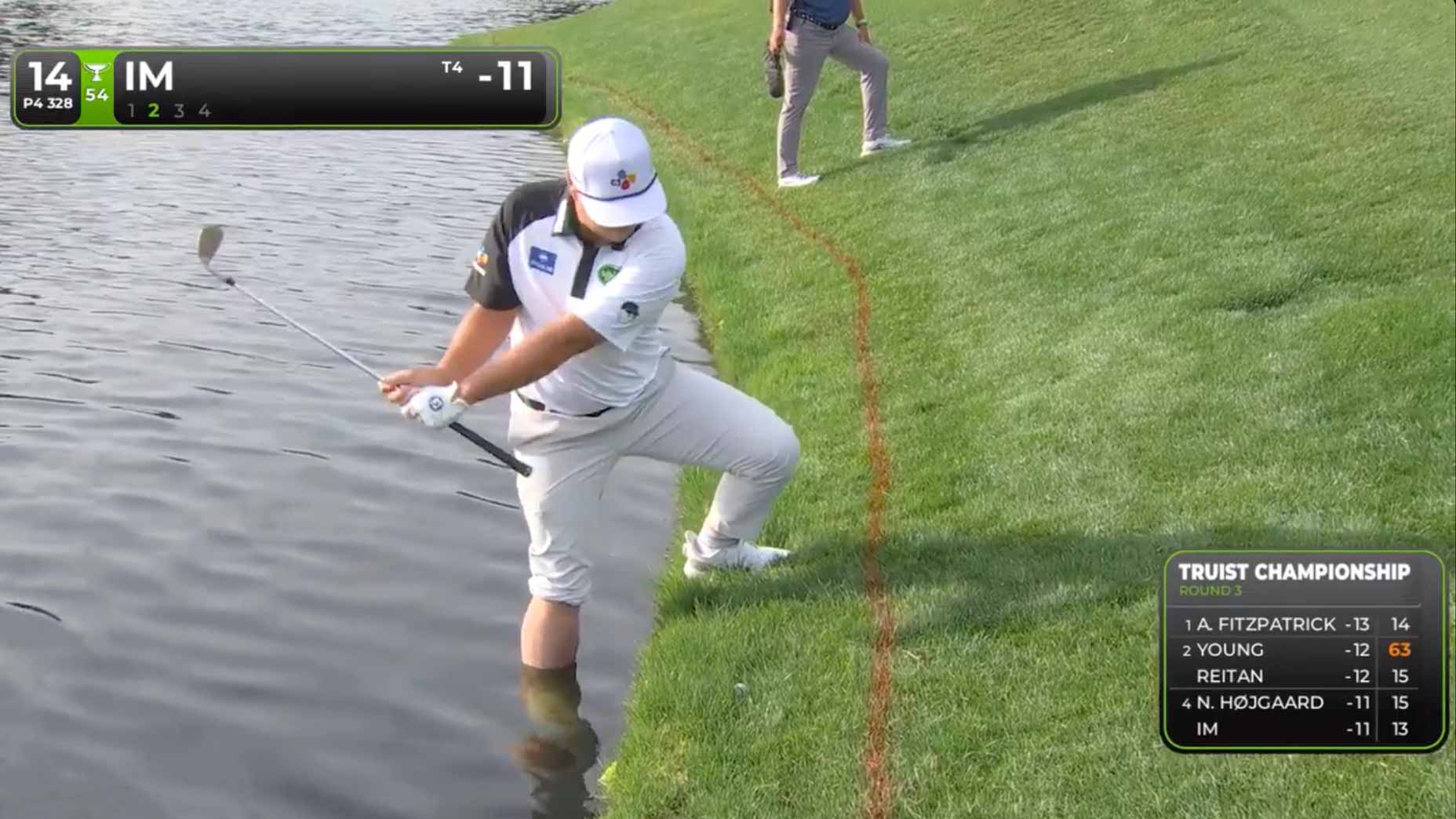 Sungjae Im’s chaotic two-hole stretch includes wild bunker ricochet