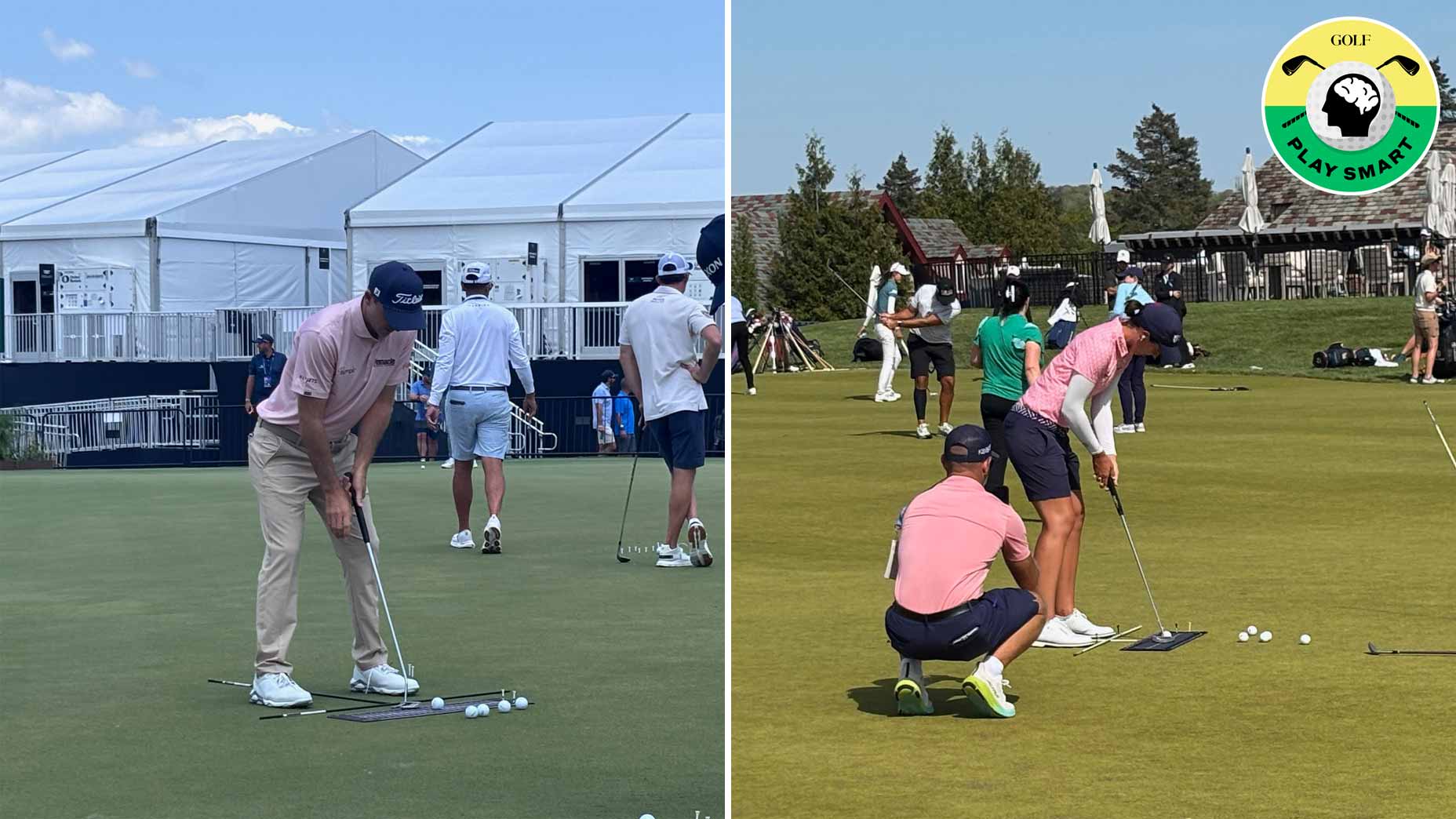 russell henley practices putting at cadillac championship / carlota ciganda practices putting at mizuho americas open
