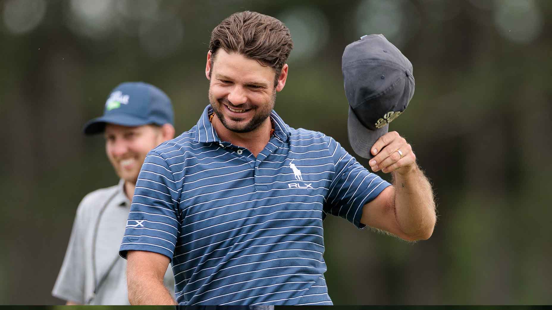 Doc Redman celebrates after winning the Visit Knoxville Open