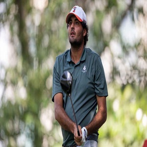 Eugenio Chacarra plays a shot during the Hero Indian Open
