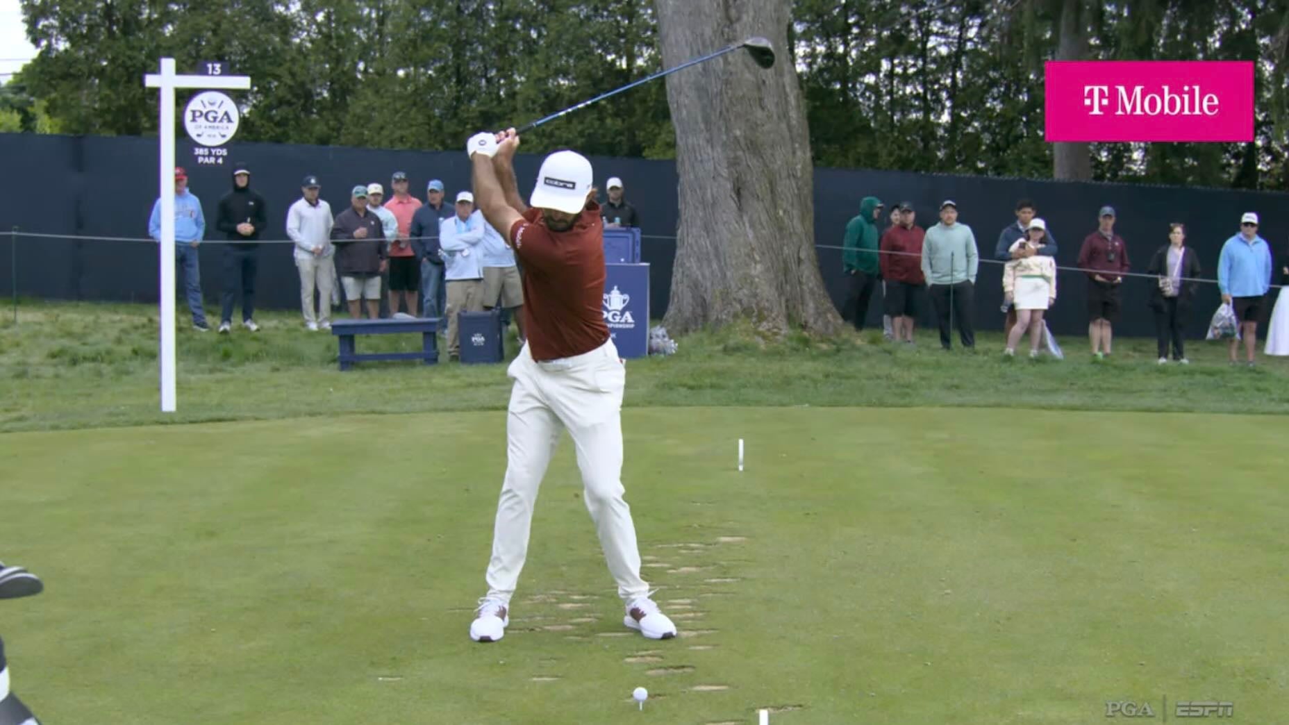 Max Homa on No. 13, where 360-degree cameras capture swings from all sides.