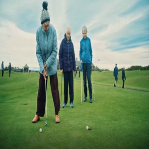 The Ladies of the Himalayas putting club members at St. Andrews