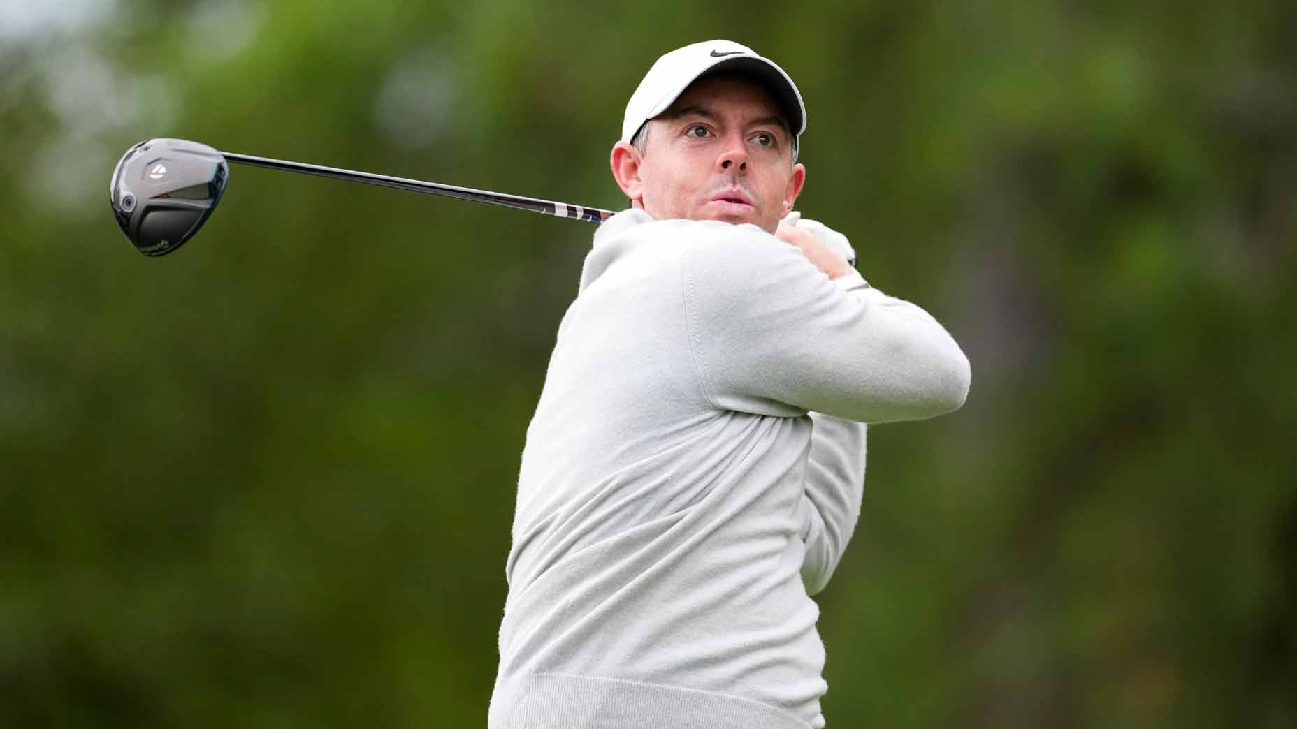 Rory McIlroy watches drive at 2026 Truist Championship: Friday TV coverage
