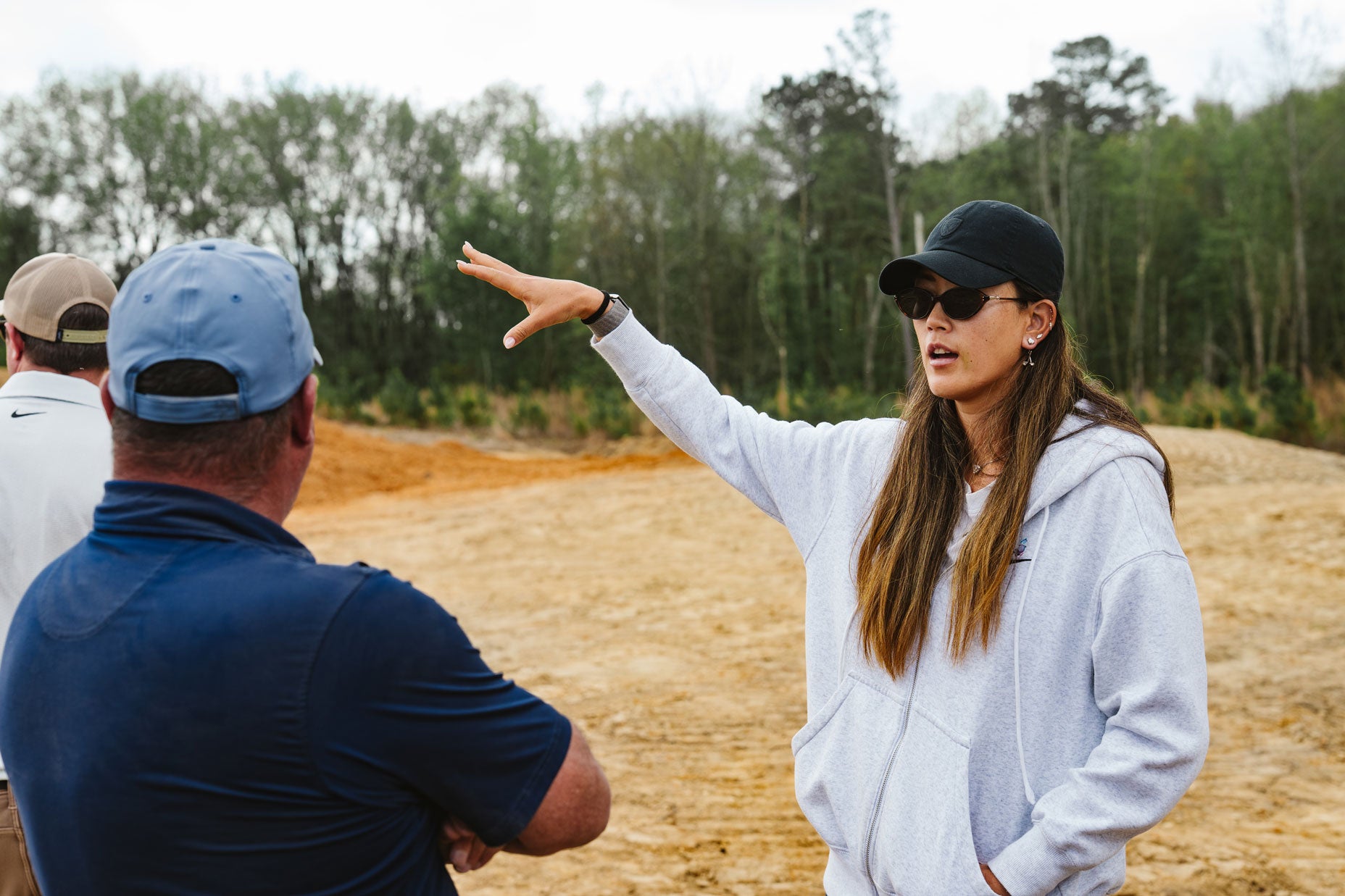 Michelle Wie West on the site of Sweet Tooth, a par-3 course in the making.
