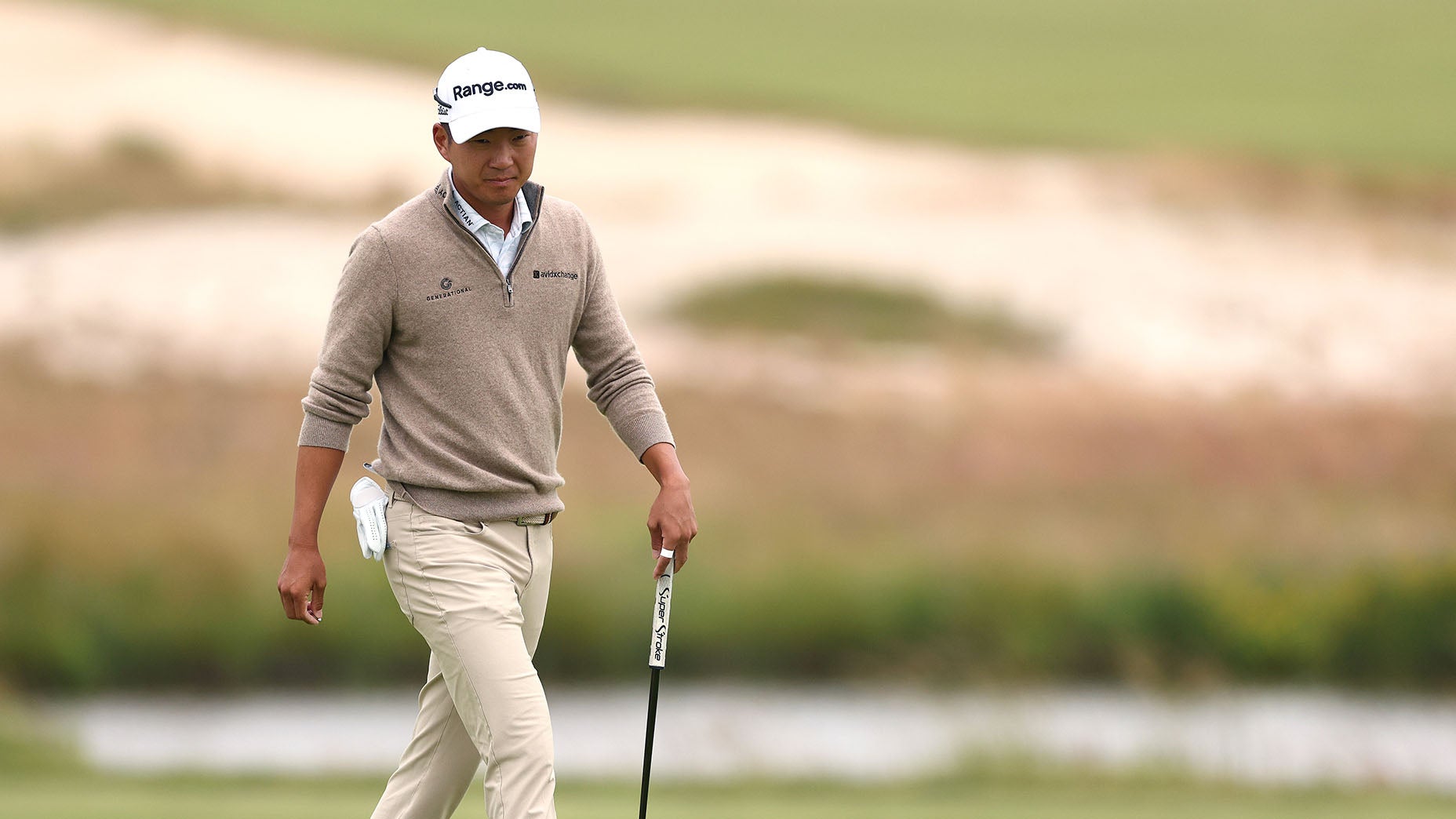 SOUTHAMPTON, NEW YORK - JUNE 18: Michael Kim of the United States walks to the sixth green during the first round of the 126th U.S. OPEN at Shinnecock Hills Golf Club on June 18, 2026 in Southampton, New York.
