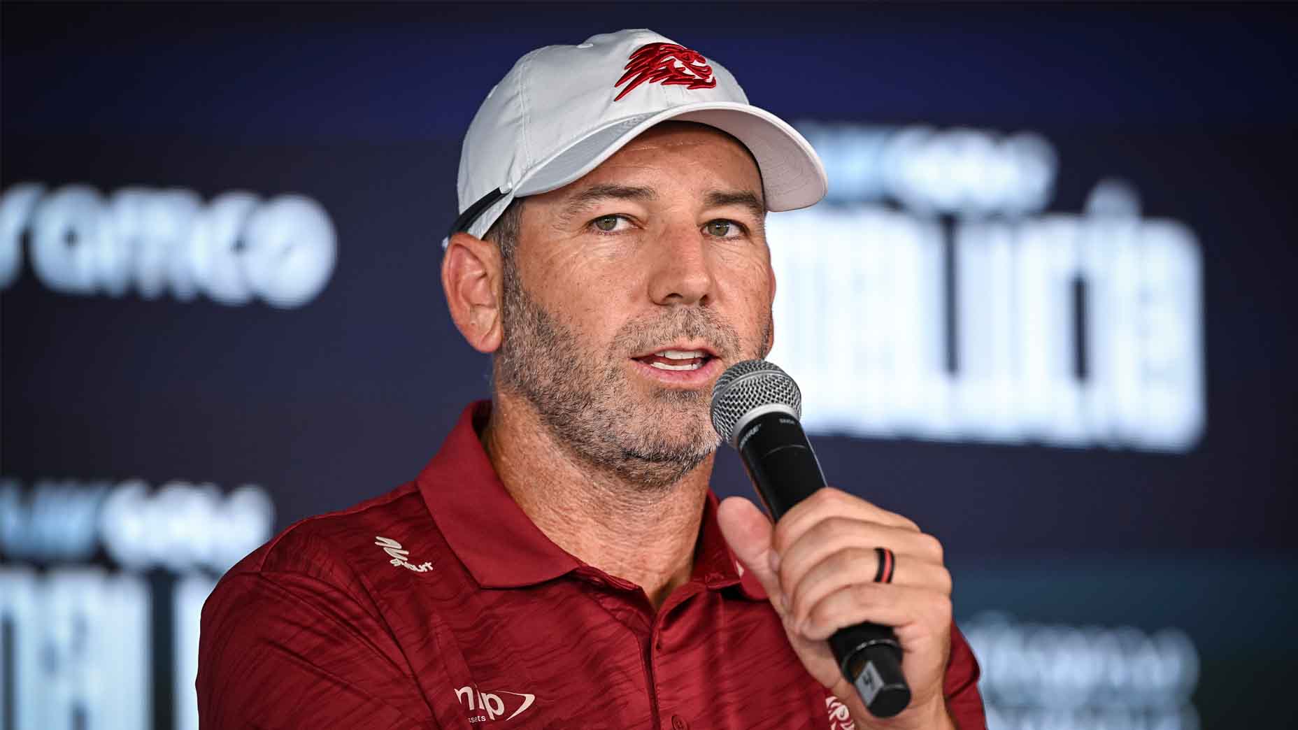 Sergio Garcia addresses the media at LIV Golf Andalucia