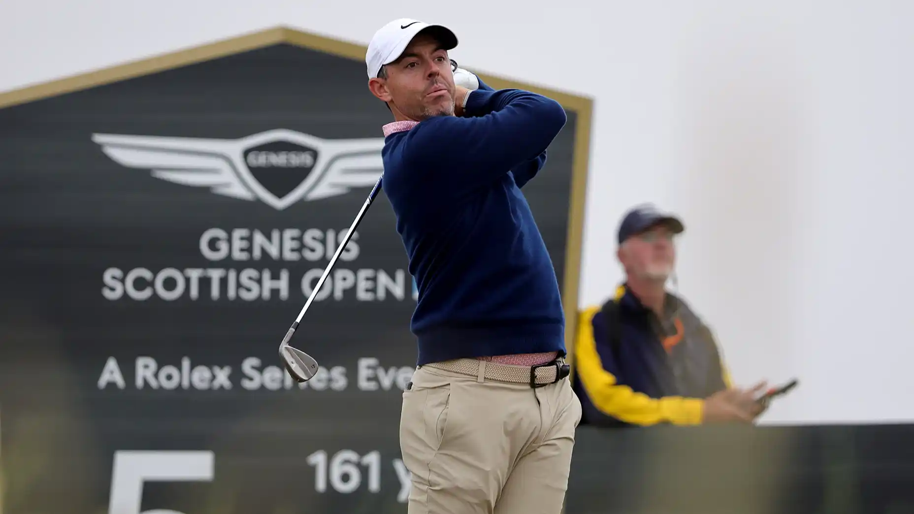2026 Genesis Scottish Open Sunday TV coverage: Rory McIlroy hits tee shot at Renaissance Club