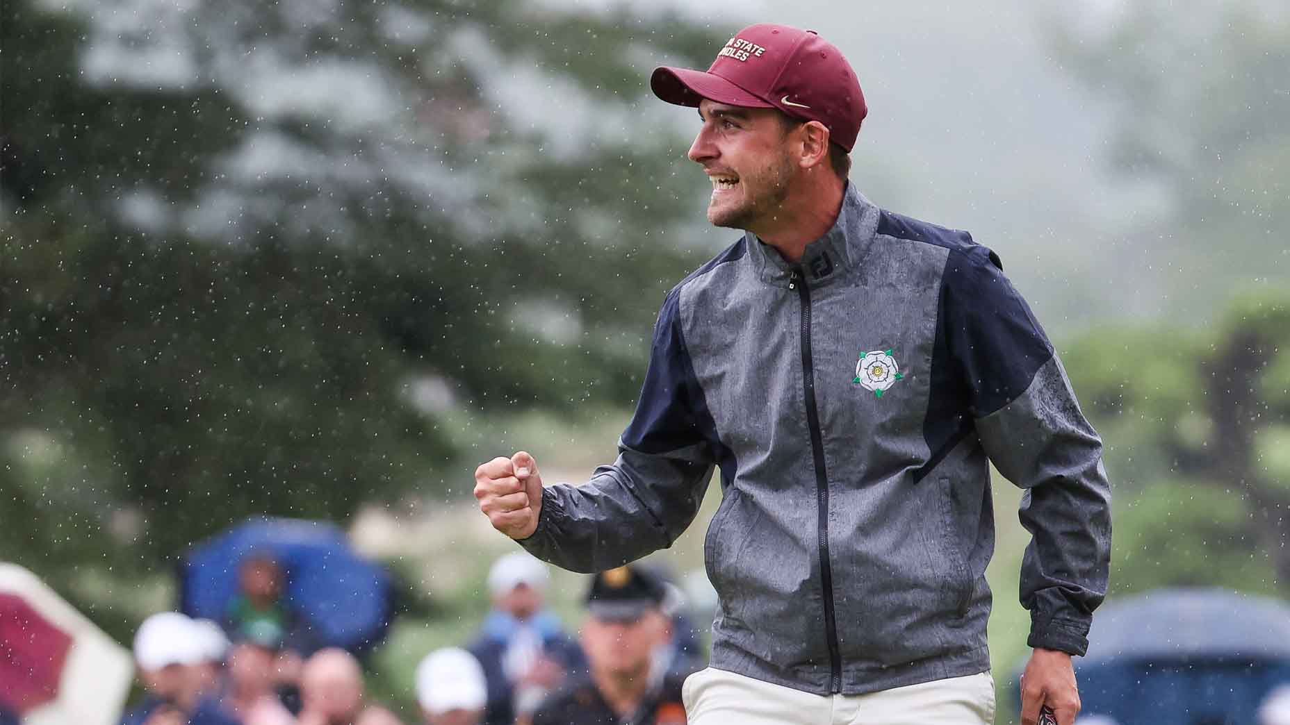 Jack Whaley celebrates winning the U.S. Amateur