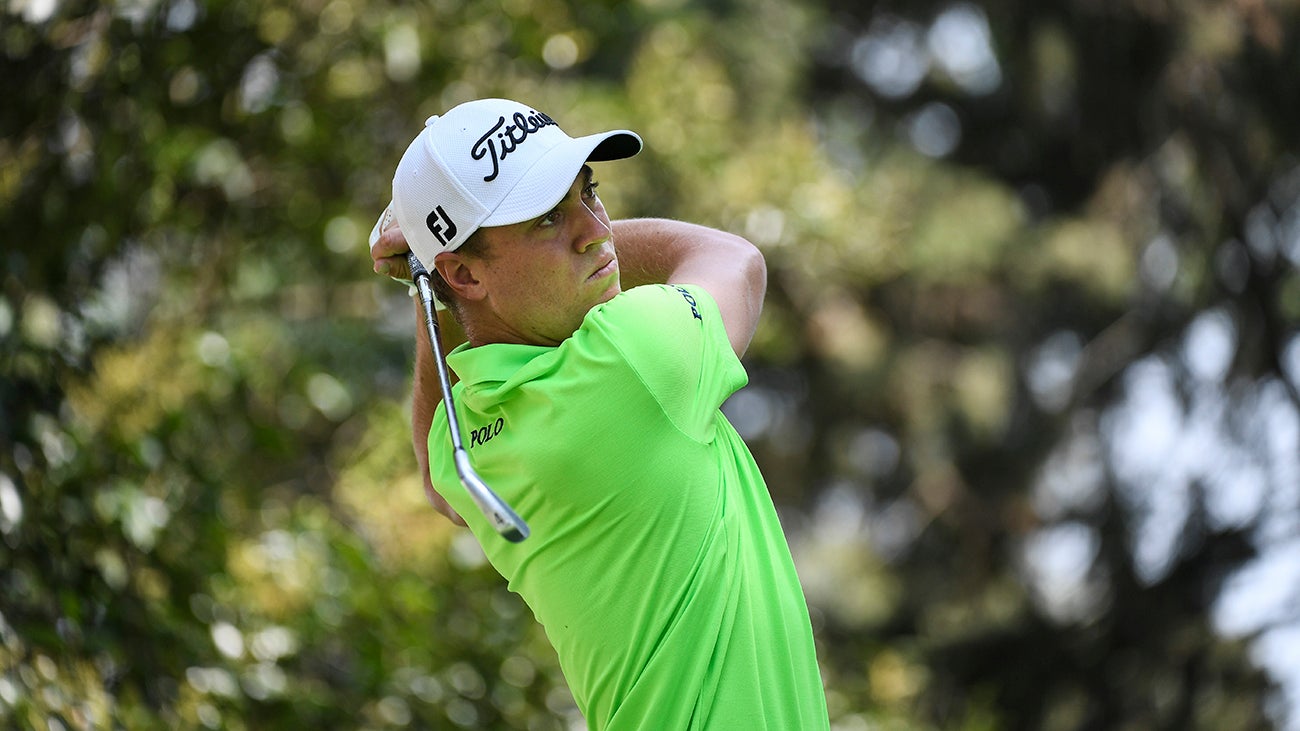 Watch Justin Thomas Holes Out Yard Punch Shot From Rough